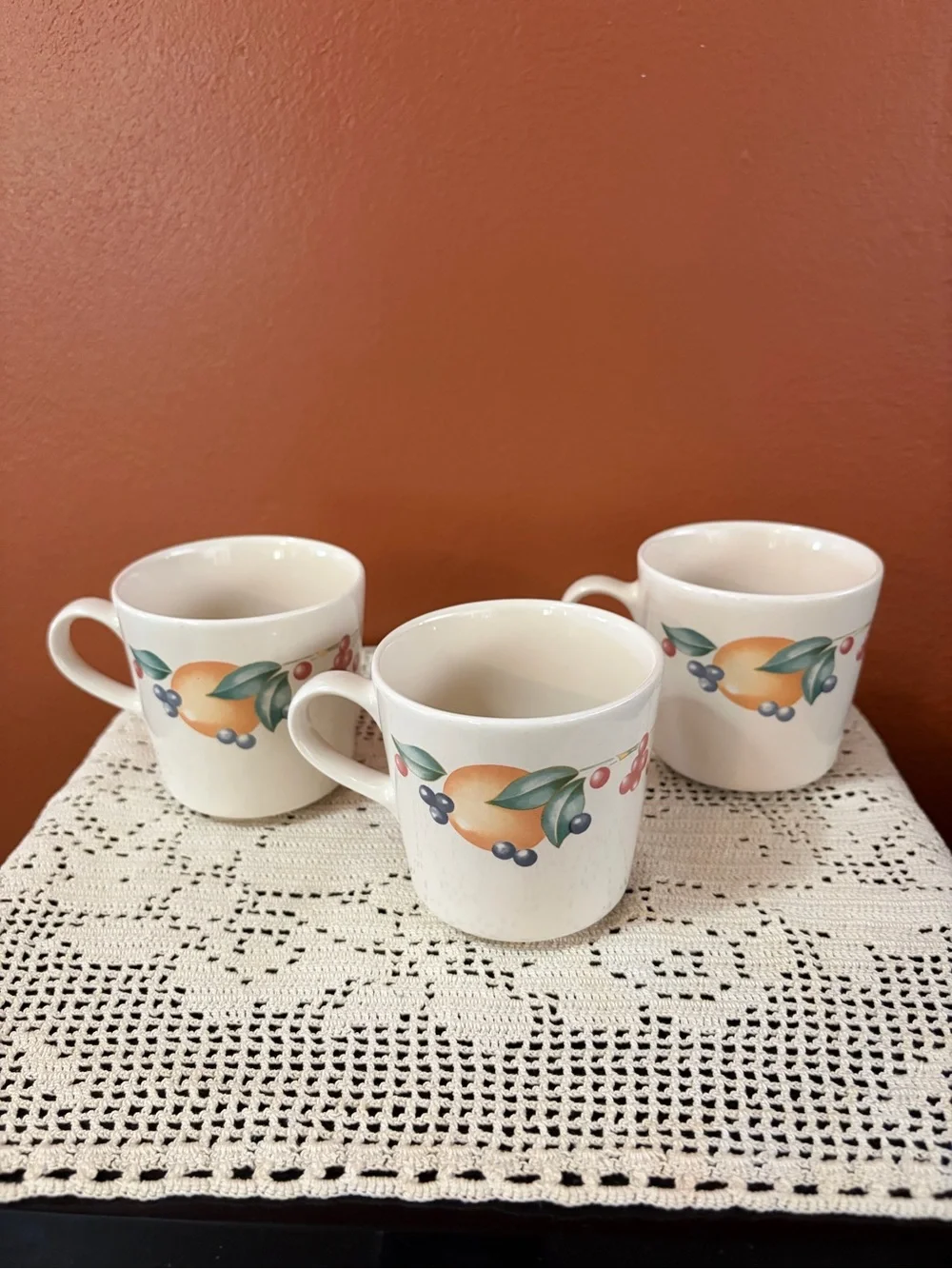 Corelle Coordinates Cups, set of 3 Fruit Design